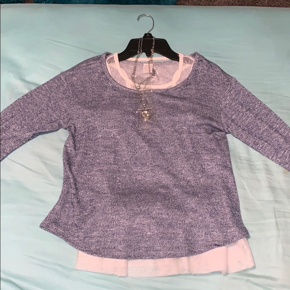 2 piece shirt set with jewellery